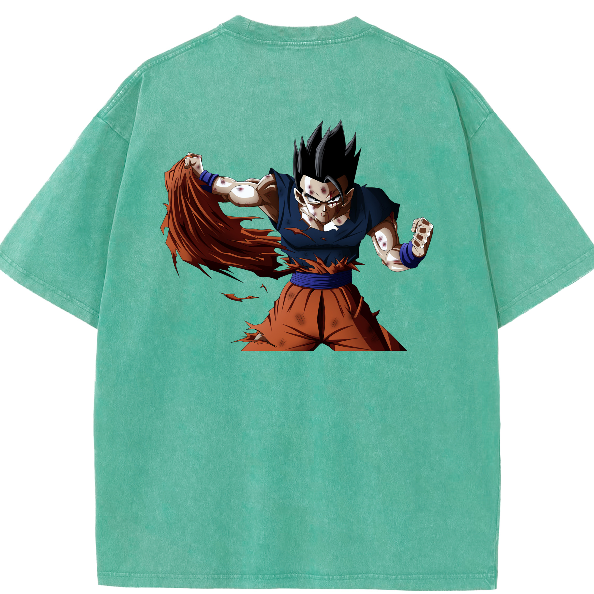 （画像用） ドラゴンボール ベジータ四世（Bejīta Yonsei）DRAGON BALL Vegeta IV 綿100% ヴィンテージ風 半袖Tシャツ（背面プリント）